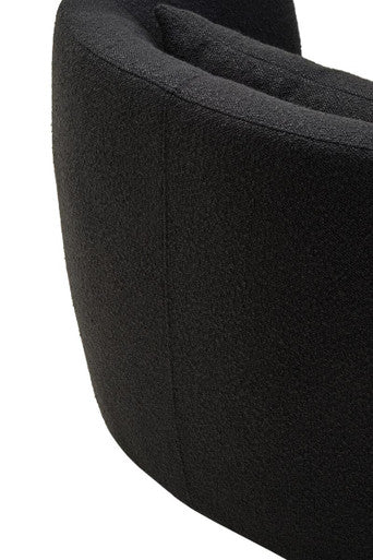 Bruge Textured Black Curved Chair - PN Home