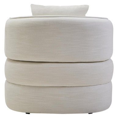 Bilani Cream Linen Effect Curved Chair - PN Home