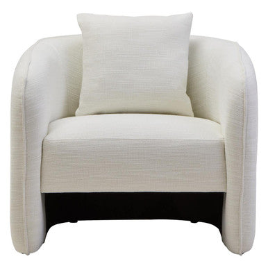 Bilani Cream Linen Effect Curved Chair - PN Home