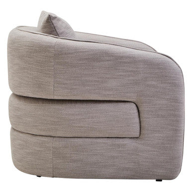 Bilani Grey Linen Effect Curved Chair - PN Home