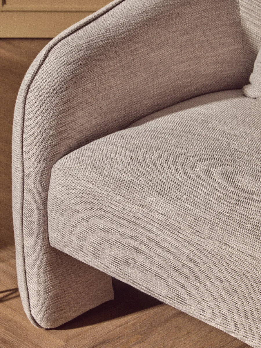 Bilani Grey Linen Effect Curved Chair - PN Home