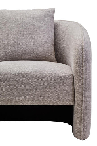 Bilani Grey Linen Effect Curved Chair - PN Home