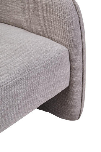 Bilani Grey Linen Effect Curved Chair - PN Home