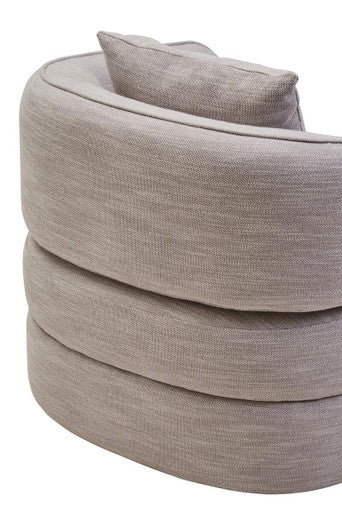Bilani Grey Linen Effect Curved Chair - PN Home