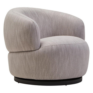 Bordo Textured Grey Curved Swivel Chair - PN Home