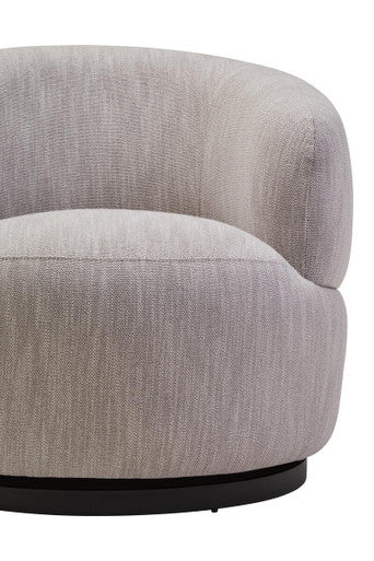 Bordo Textured Grey Curved Swivel Chair - PN Home