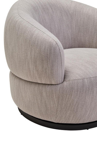 Bordo Textured Grey Curved Swivel Chair - PN Home