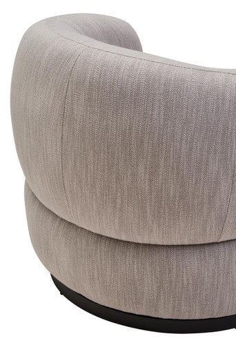 Bordo Textured Grey Curved Swivel Chair - PN Home