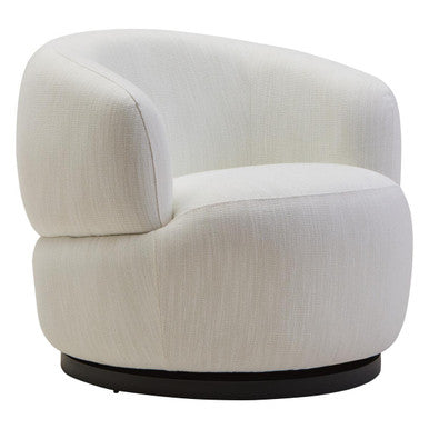 Bordo Textured Cream Curved Swivel Chair - PN Home