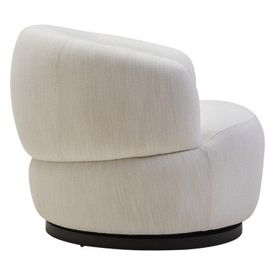Bordo Textured Cream Curved Swivel Chair - PN Home