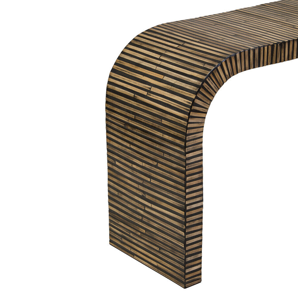 Bambusa Bamboo Inlay Curved Console Table