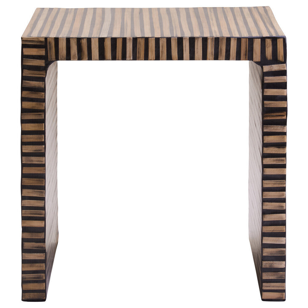 Bambusa Bamboo Inlay Curved Side Table