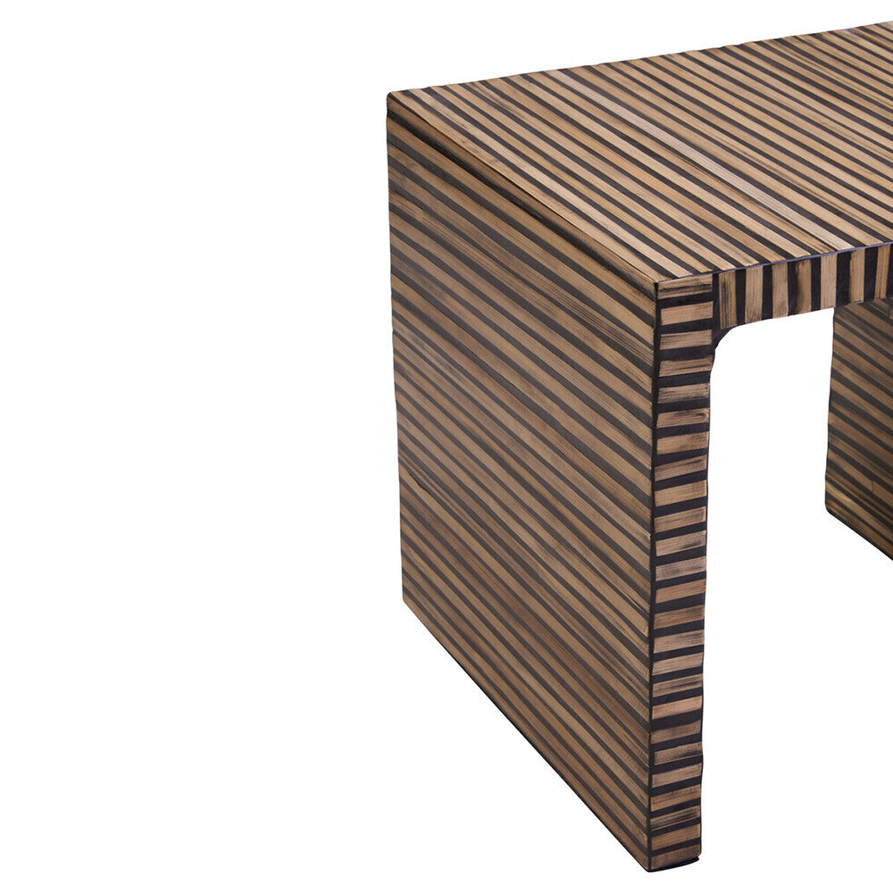 Bambusa Bamboo Inlay Curved Side Table