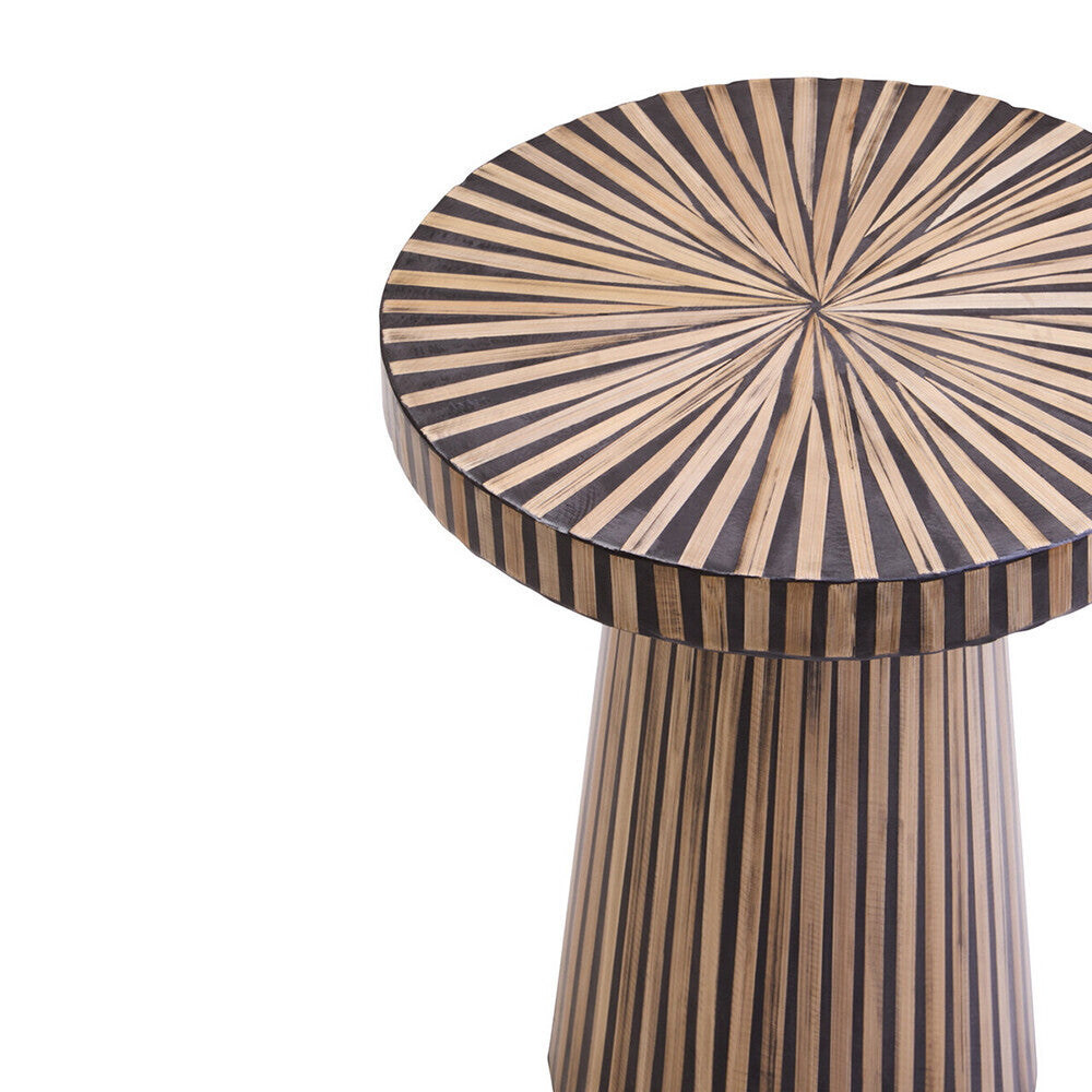 Bambusa Bamboo Inlay Round Side Table