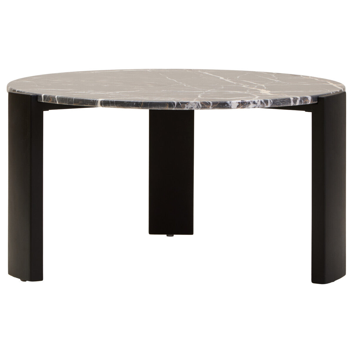 Palermo Round Black Marble Top Large Coffee Table - PN Home