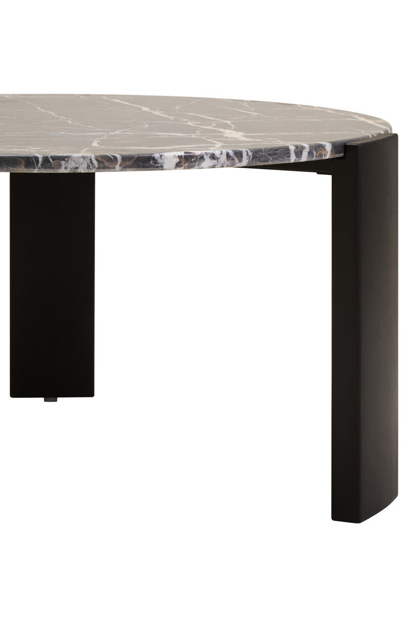 Palermo Round Black Marble Top Large Coffee Table - PN Home