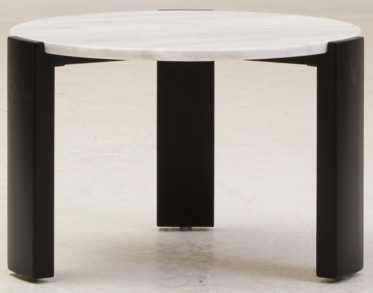 Palermo Round White Marble Top Small Coffee Table - PN Home