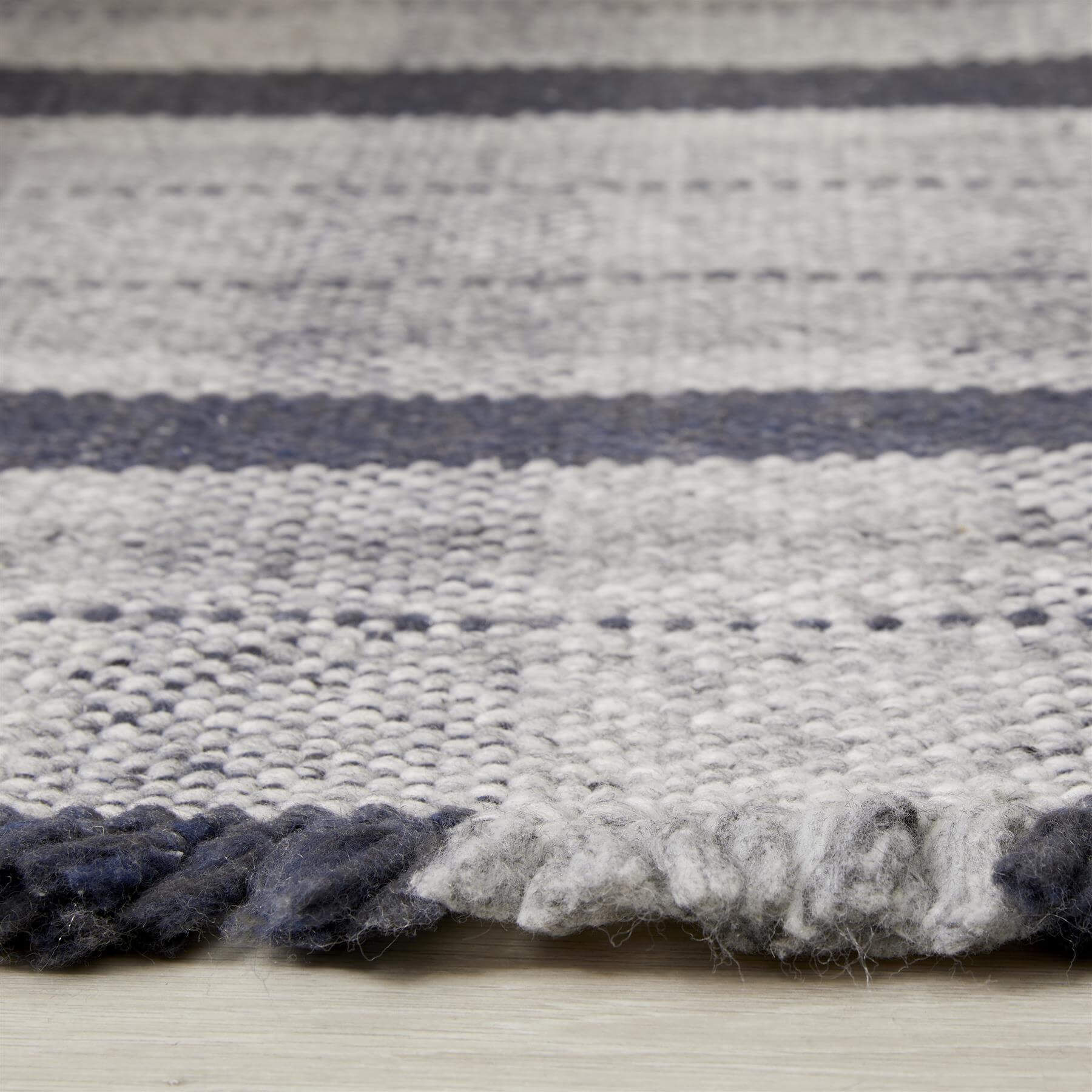 Highland Navy Checkered Rug - PN Home