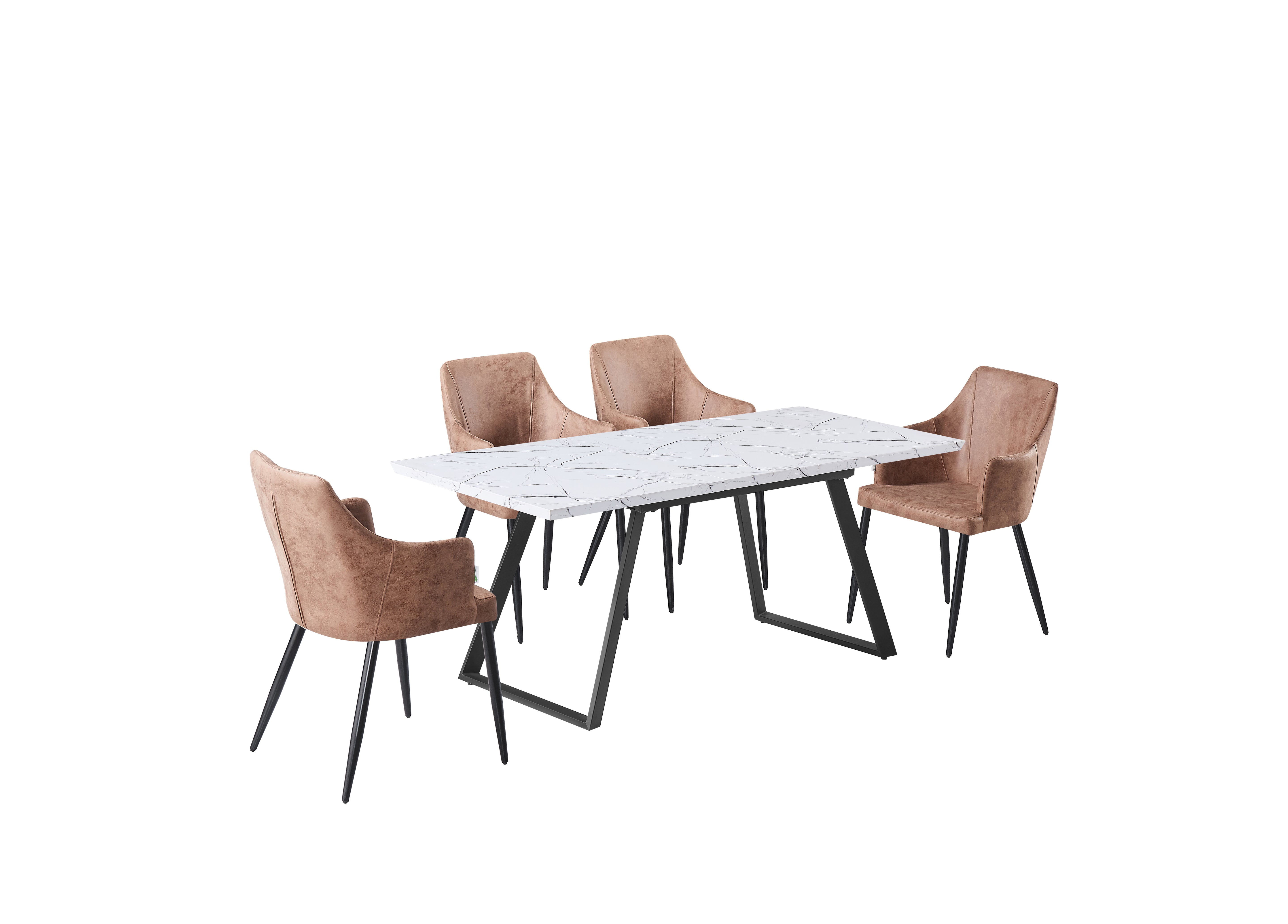 Zarah White Toga Lux Dining Set