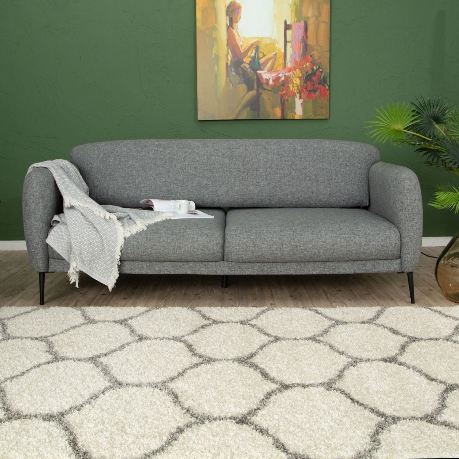 Moroccan Ivory Shaggy Rug | 600 - PN Home