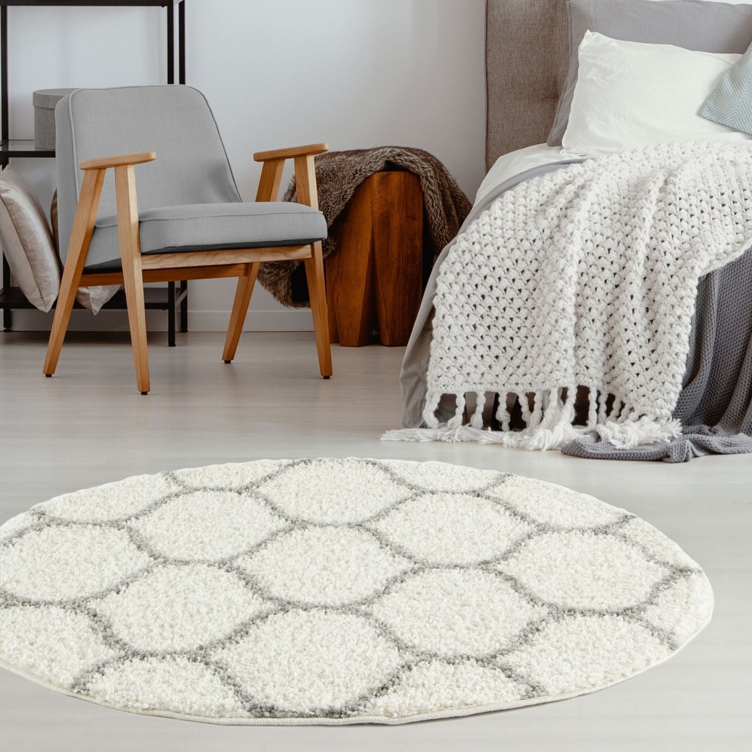 Moroccan Ivory Shaggy Rug | 600 - PN Home