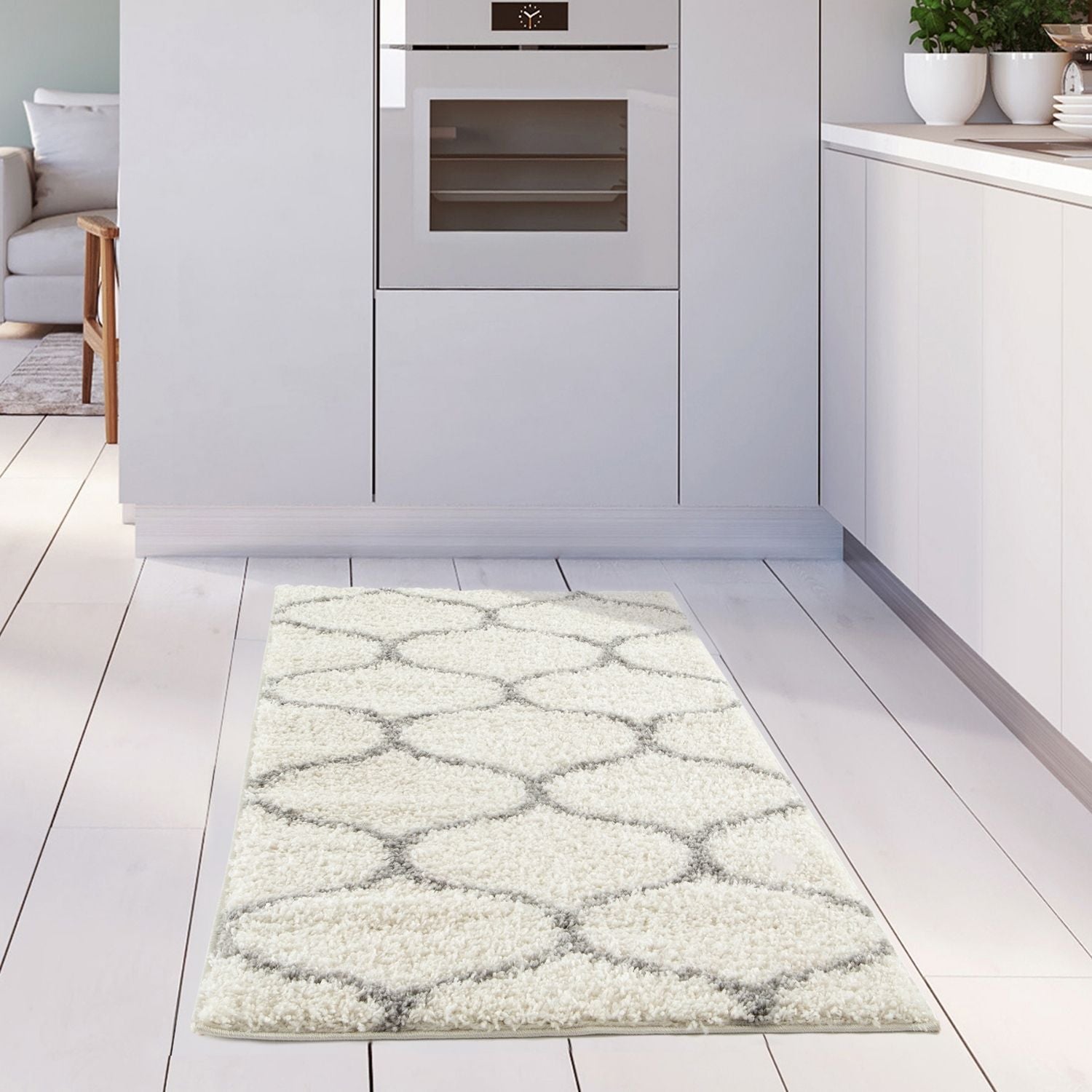 Moroccan Ivory Shaggy Rug | 600 - PN Home