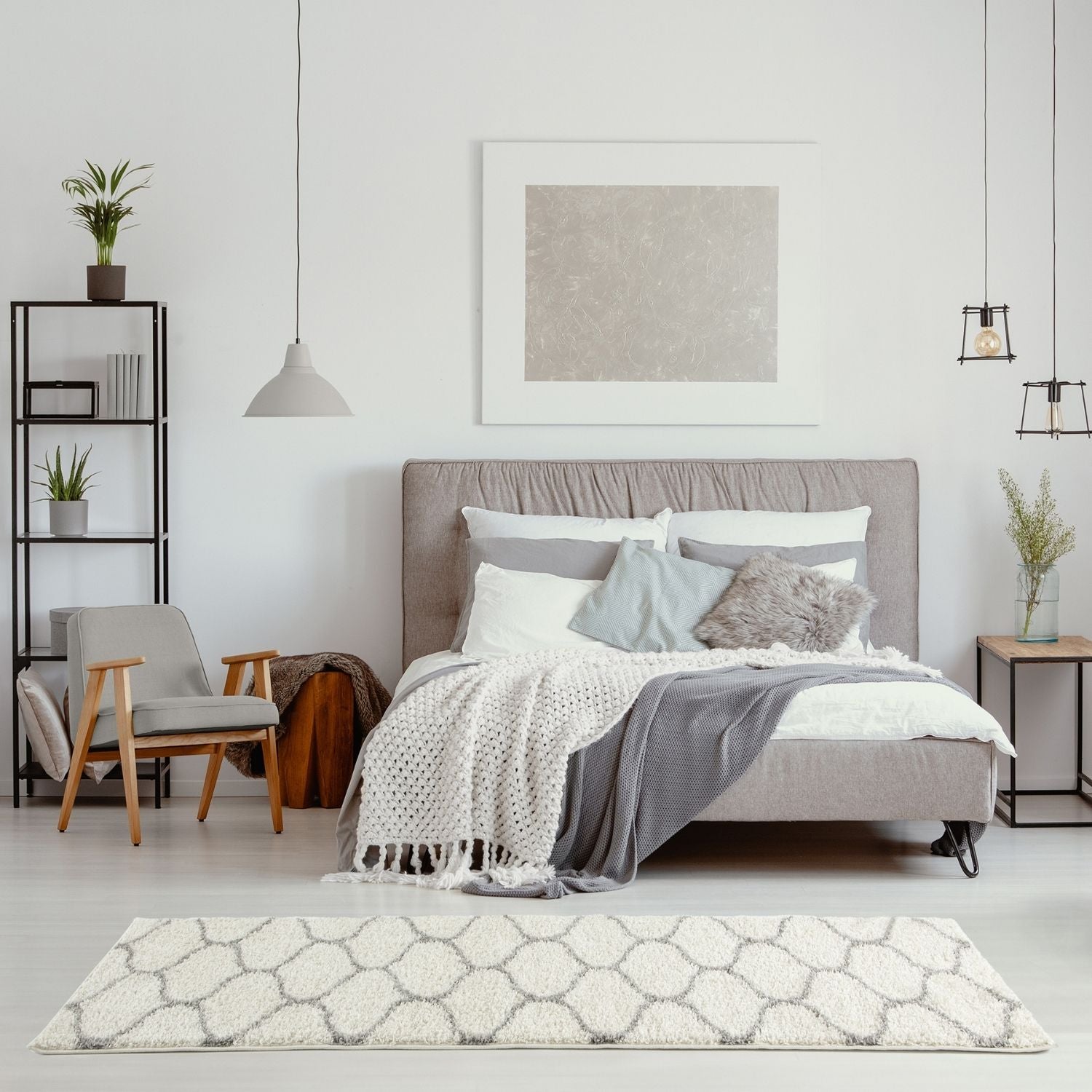 Moroccan Ivory Shaggy Rug | 600 - PN Home