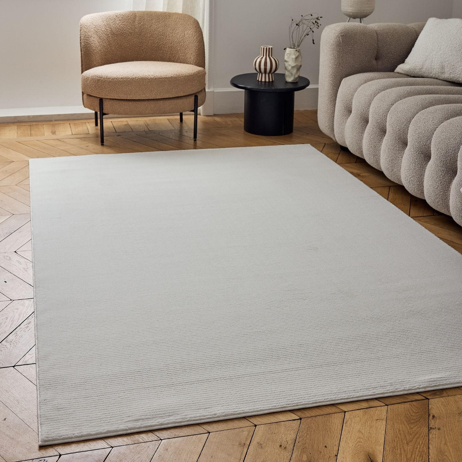 Carmel Cream Striped Rug | 6010 - PN Home