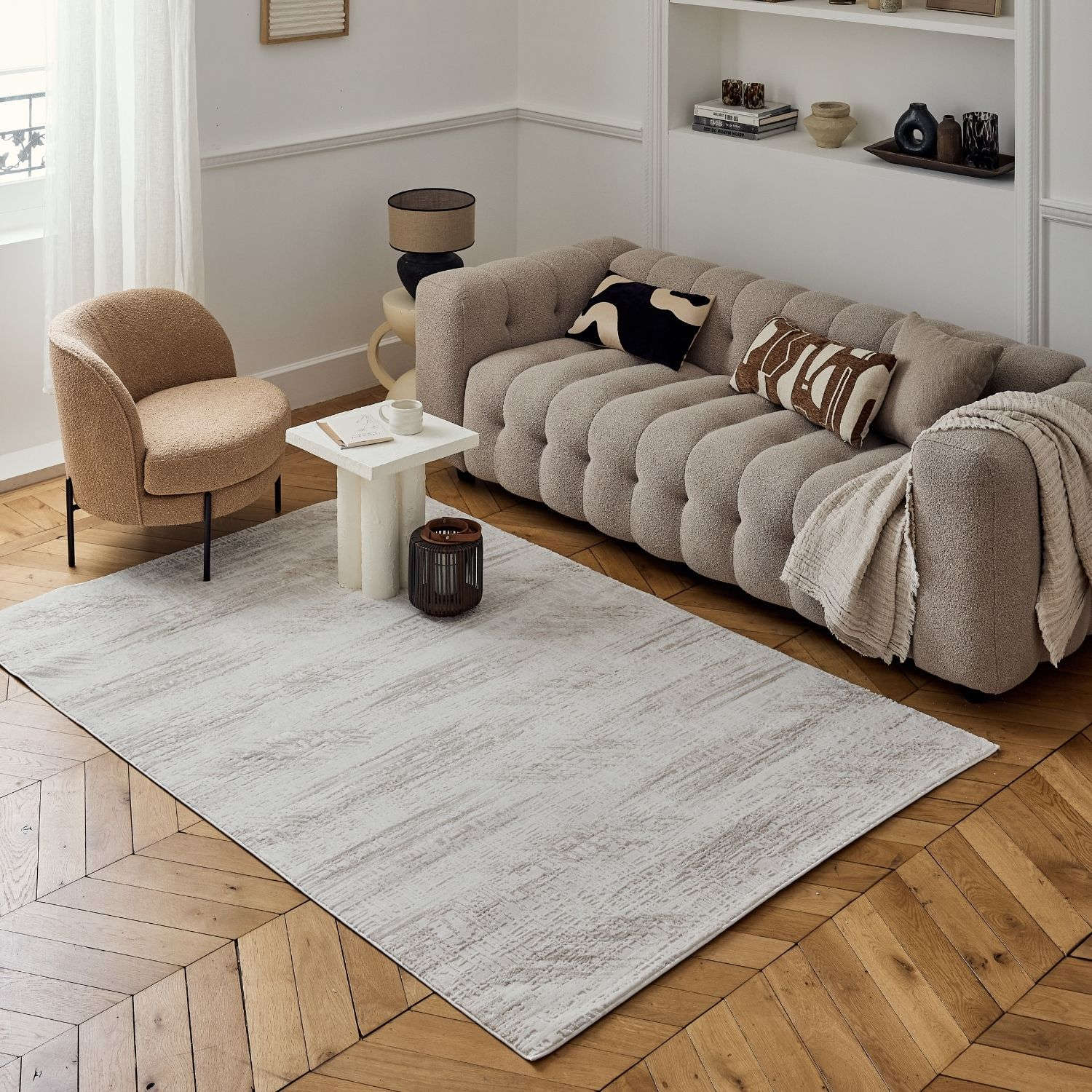 Carmel Cream-Beige Abstract Rug | 6030 - PN Home