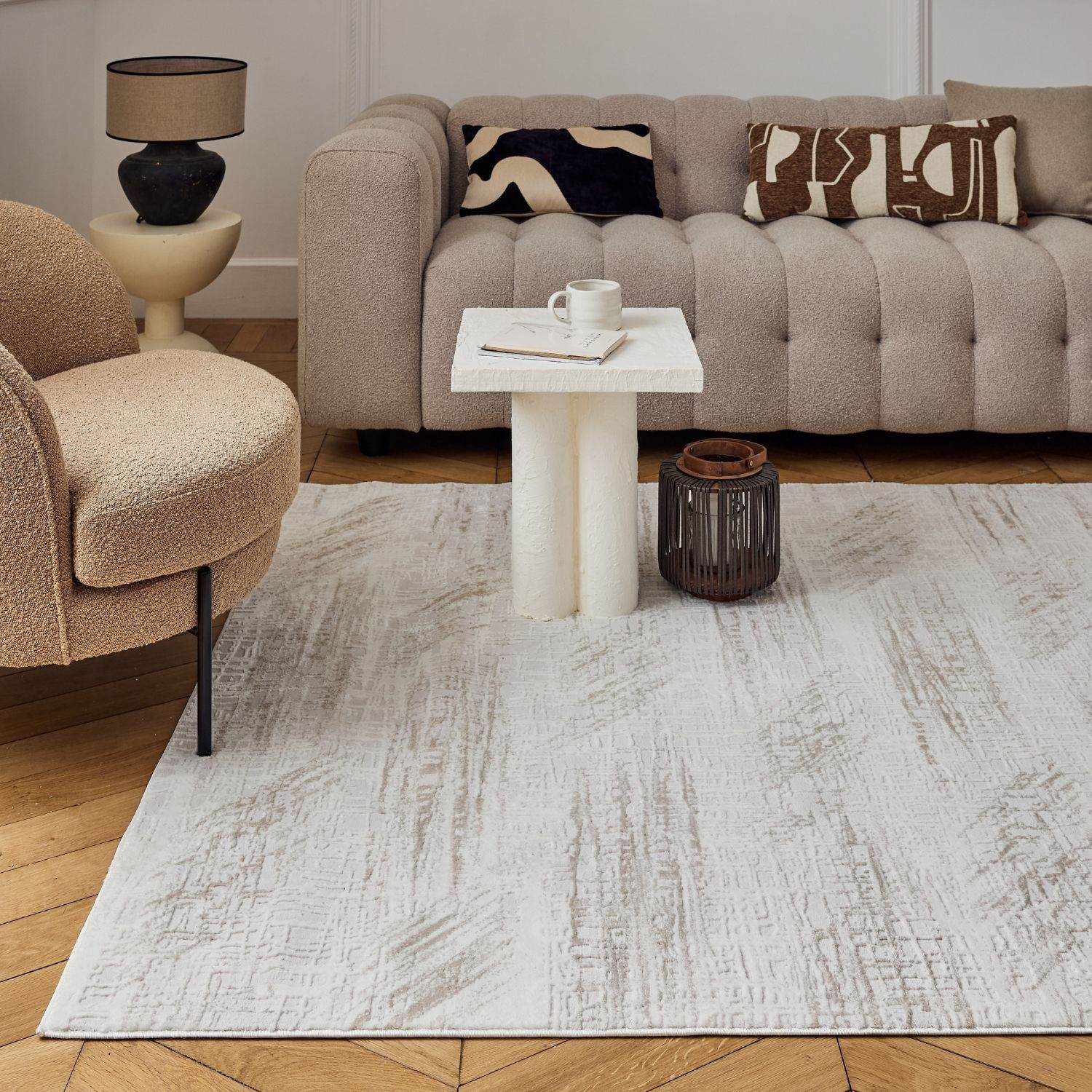 Carmel Cream-Beige Abstract Rug | 6030 - PN Home
