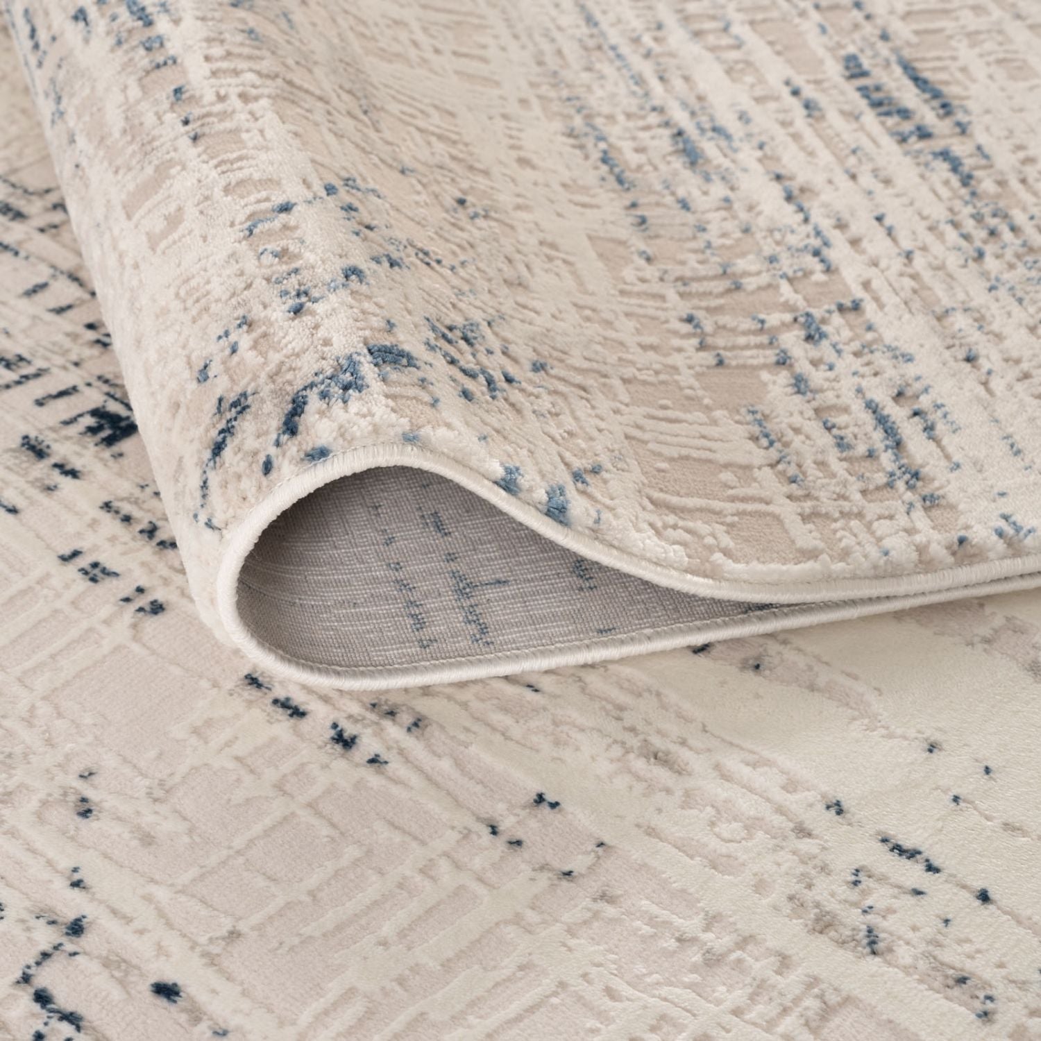 Carmel Cream-Blue Abstract Rug | 6030 - PN Home