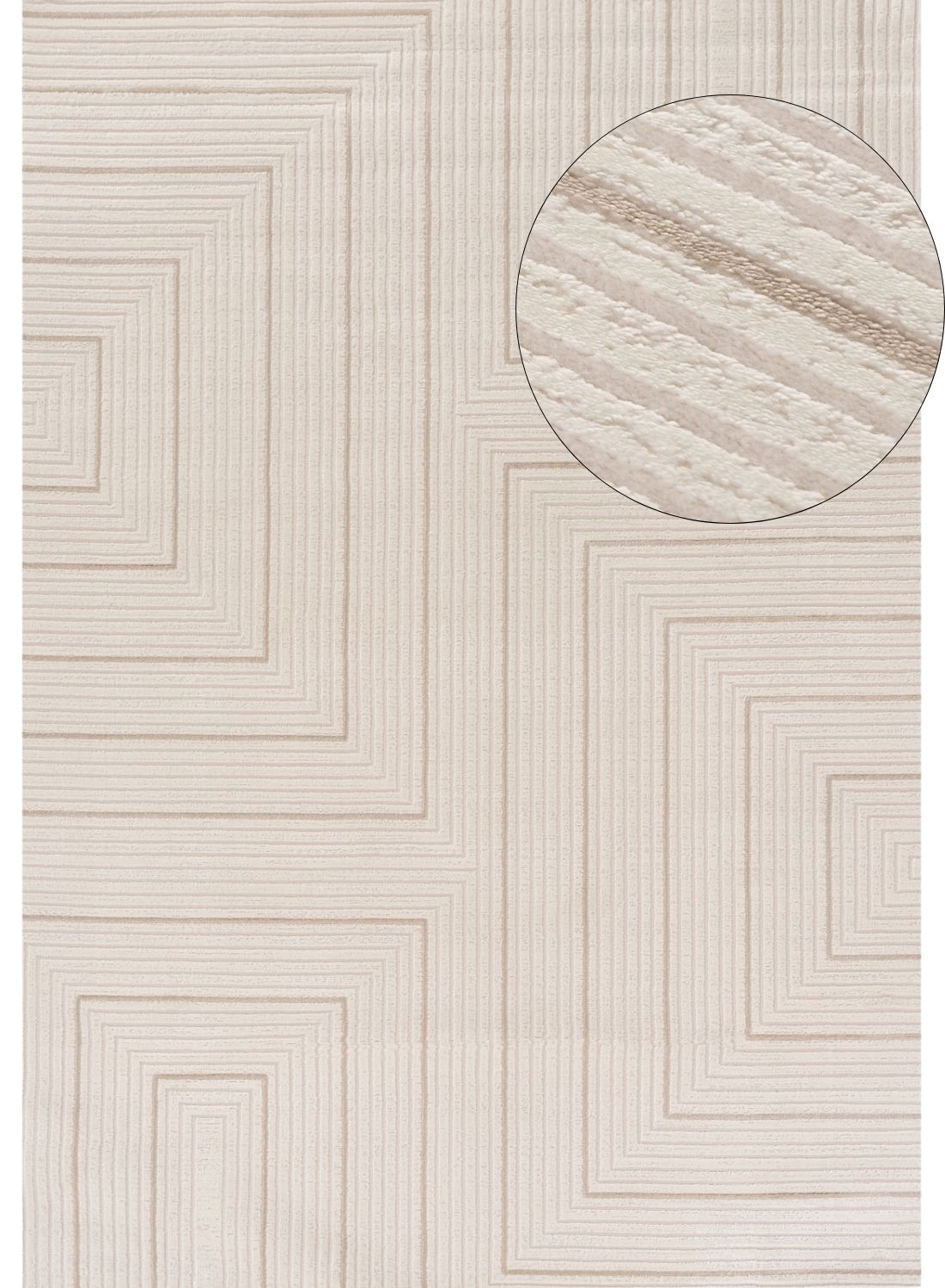 Carmel Cream-Beige Geometric Rug | 6040 - PN Home
