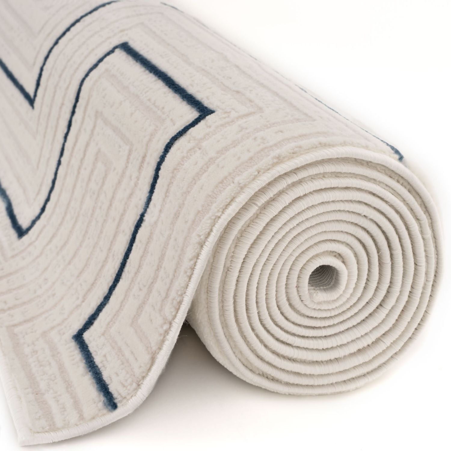 Carmel Cream-Blue Geometric Rug | 6040 - PN Home