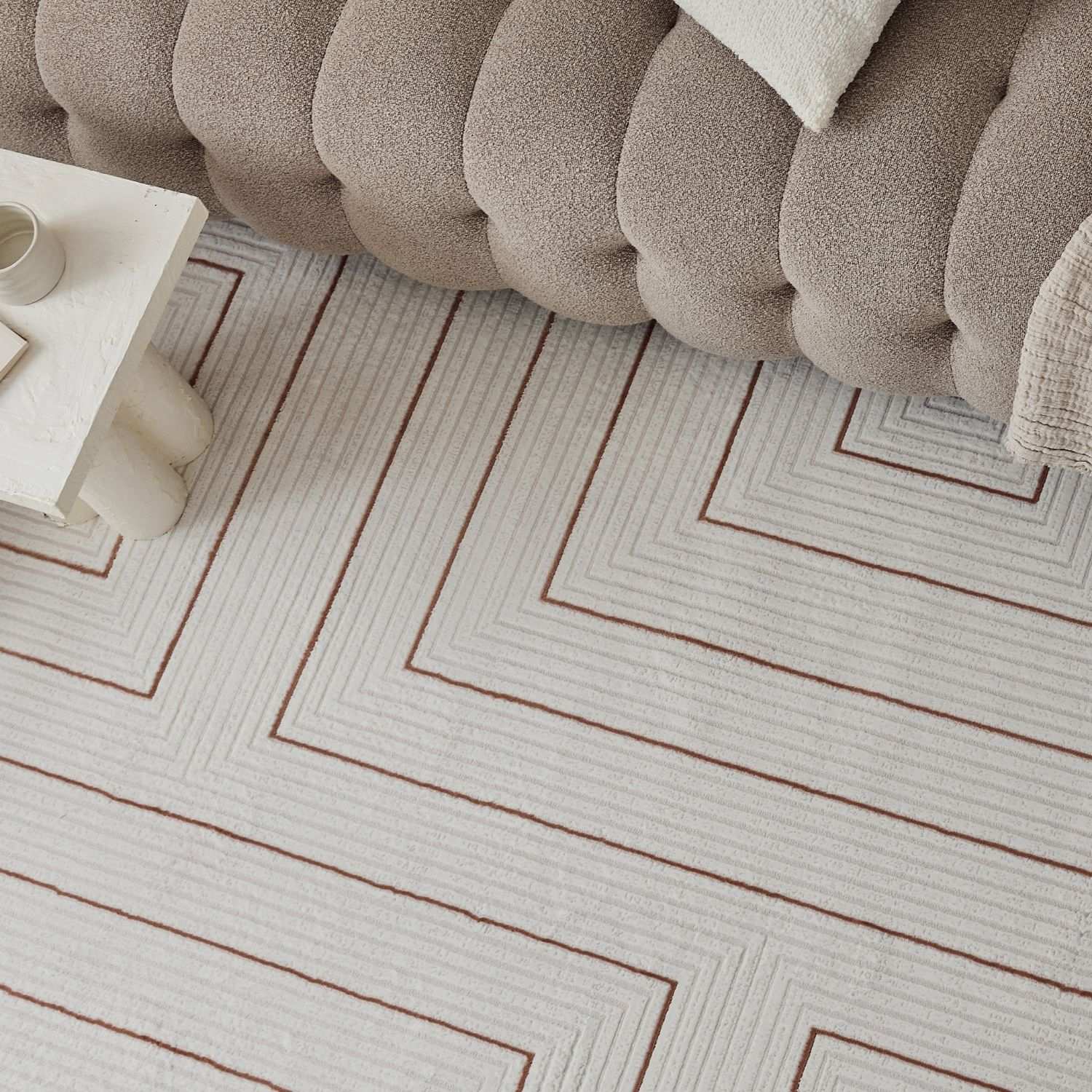 Carmel Cream-Terra Geometric Rug | 6040 - PN Home