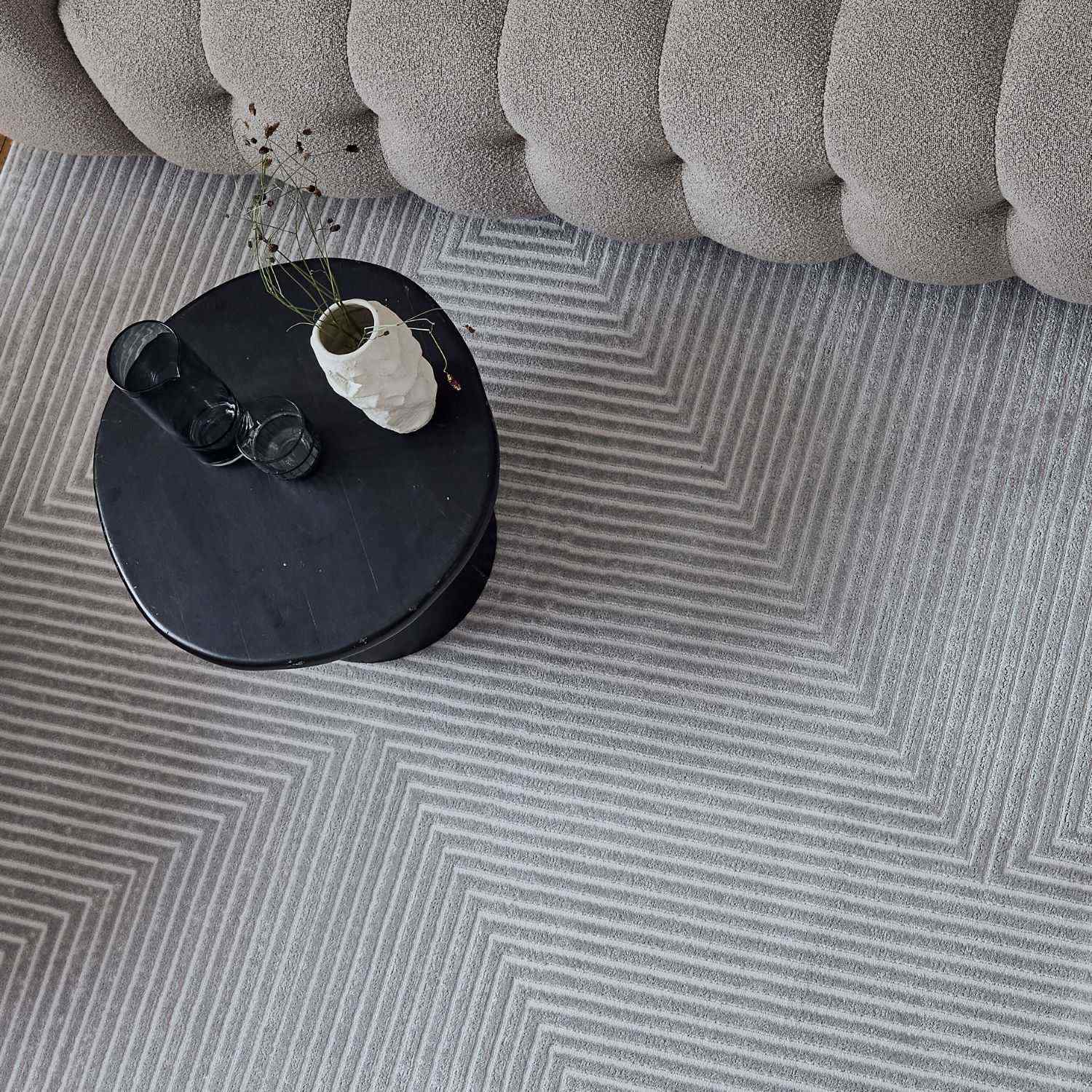 Carmel Grey-Cream Geometric Rug | 6050 - PN Home