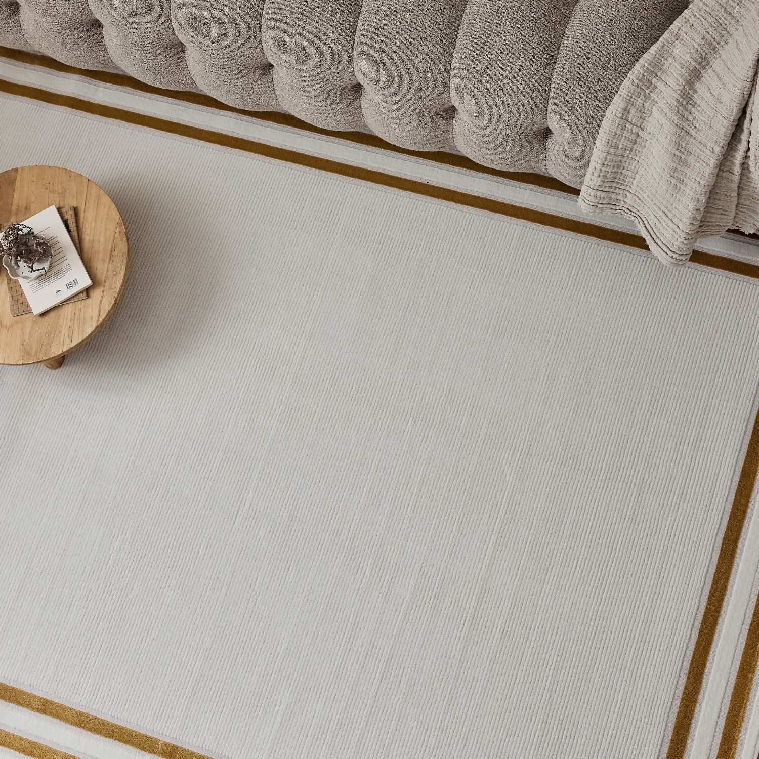 Carmel Cream-Gold Bordered Rug | 6060 - PN Home