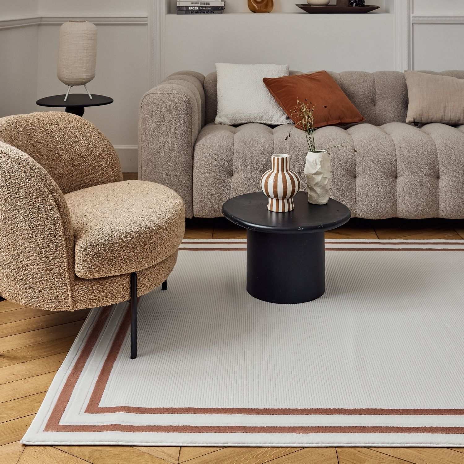 Carmel Cream-Terra Bordered Rug | 6060 - PN Home