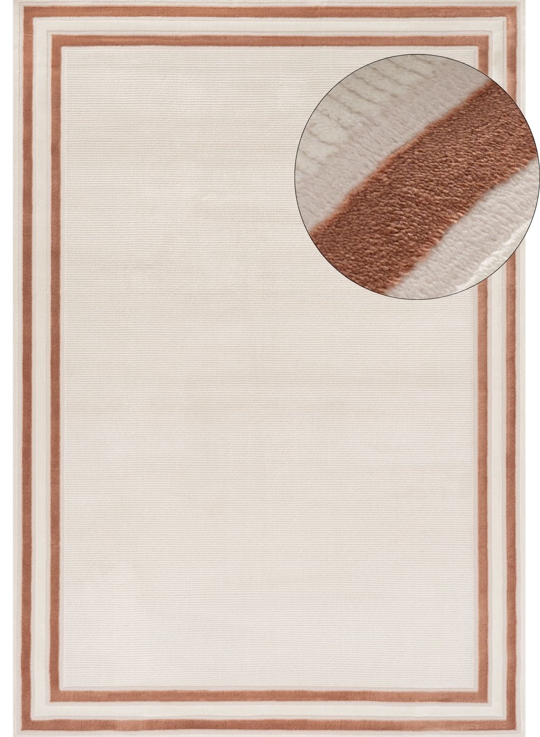 Carmel Cream-Terra Bordered Rug | 6060 - PN Home