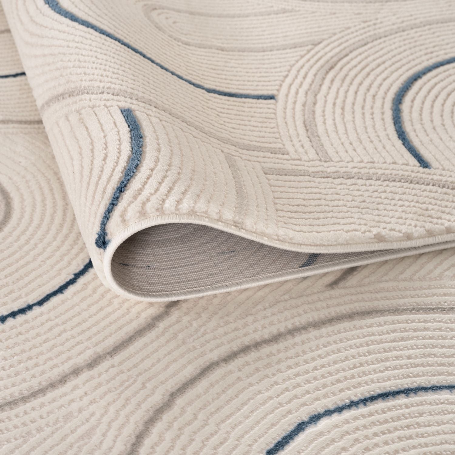 Carmel Cream-Blue Geometric Rug | 6070 - PN Home