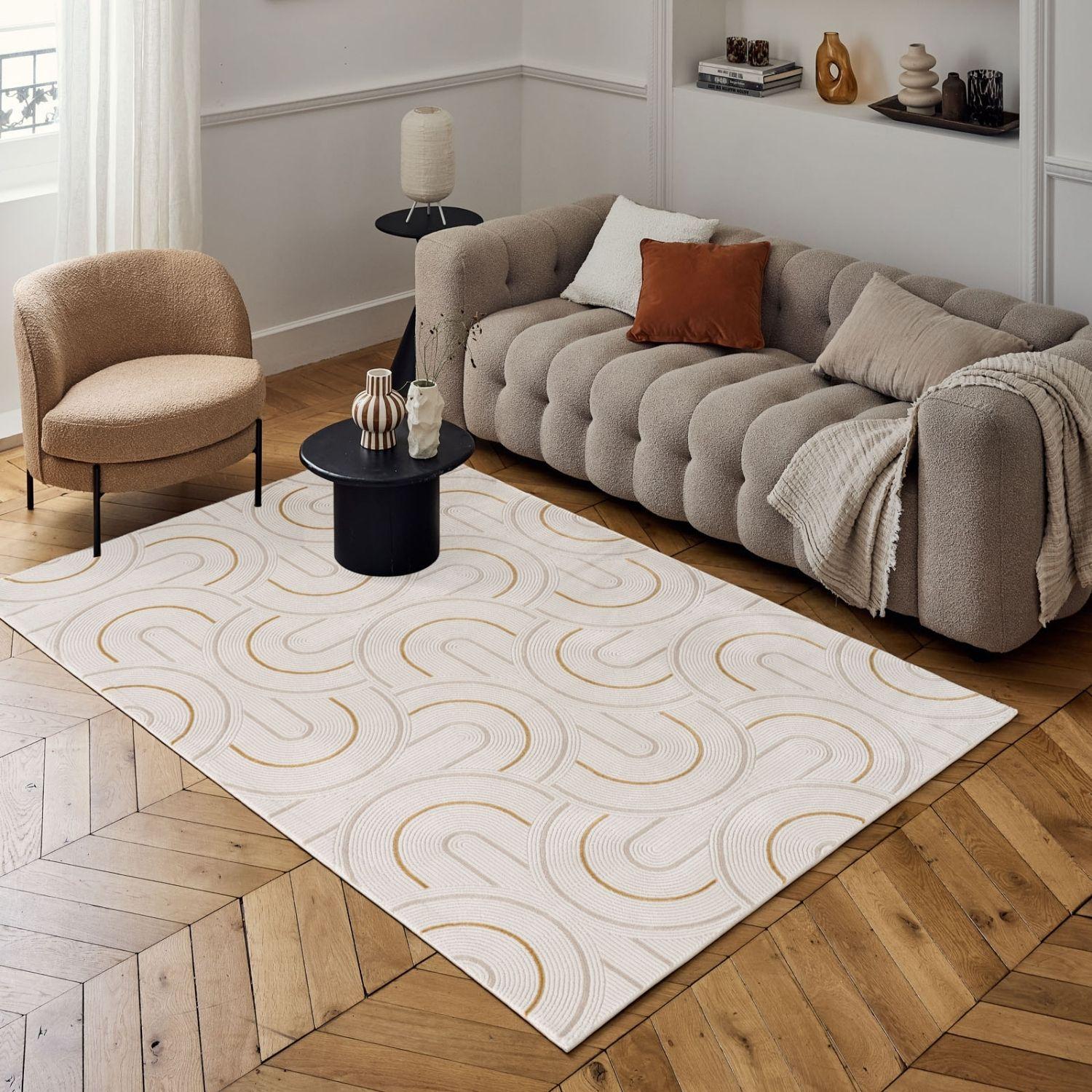 Carmel Cream-Gold Geometric Rug | 6070 - PN Home