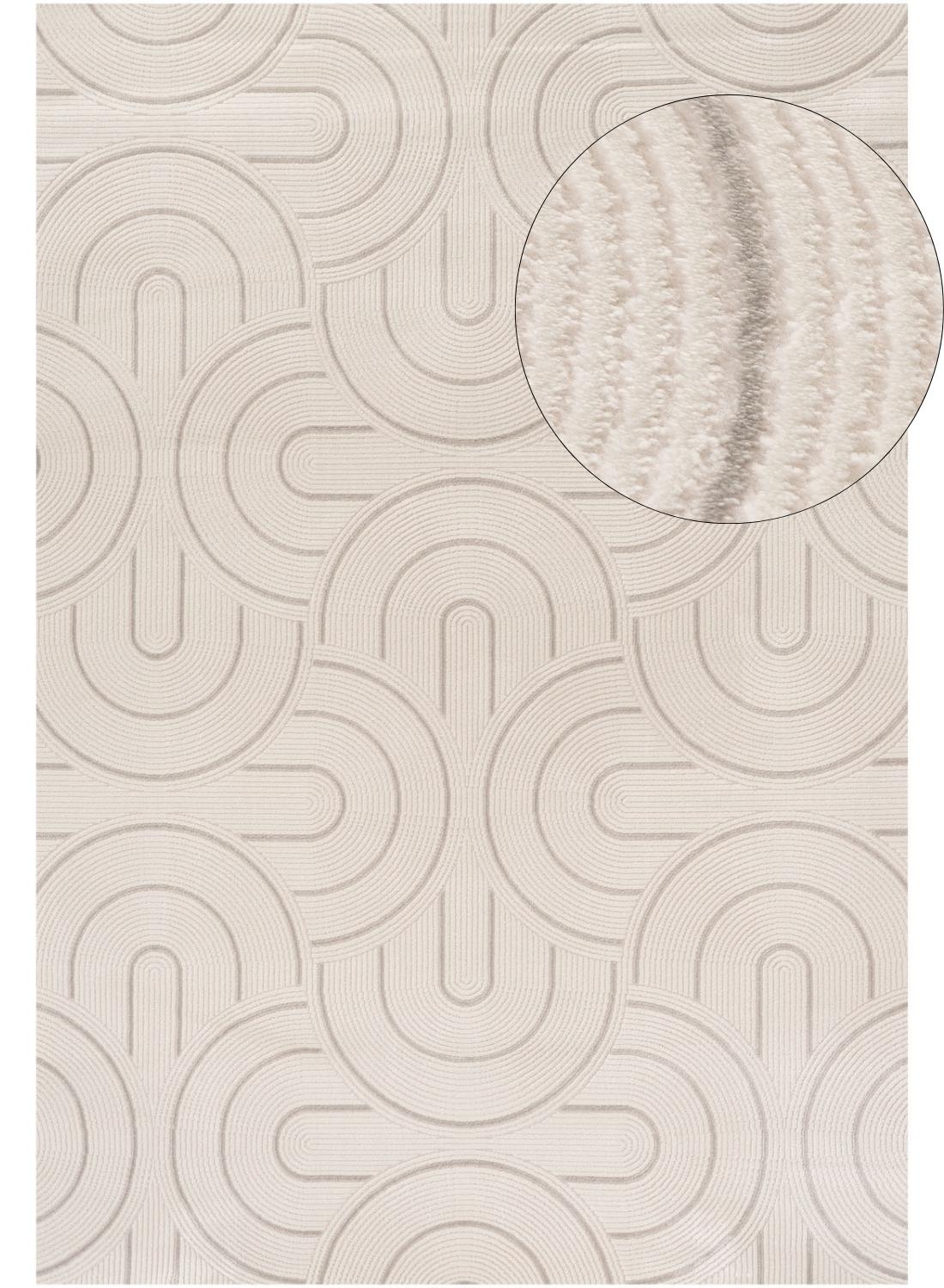 Carmel Cream-Grey Geometric Rug | 6070 - PN Home