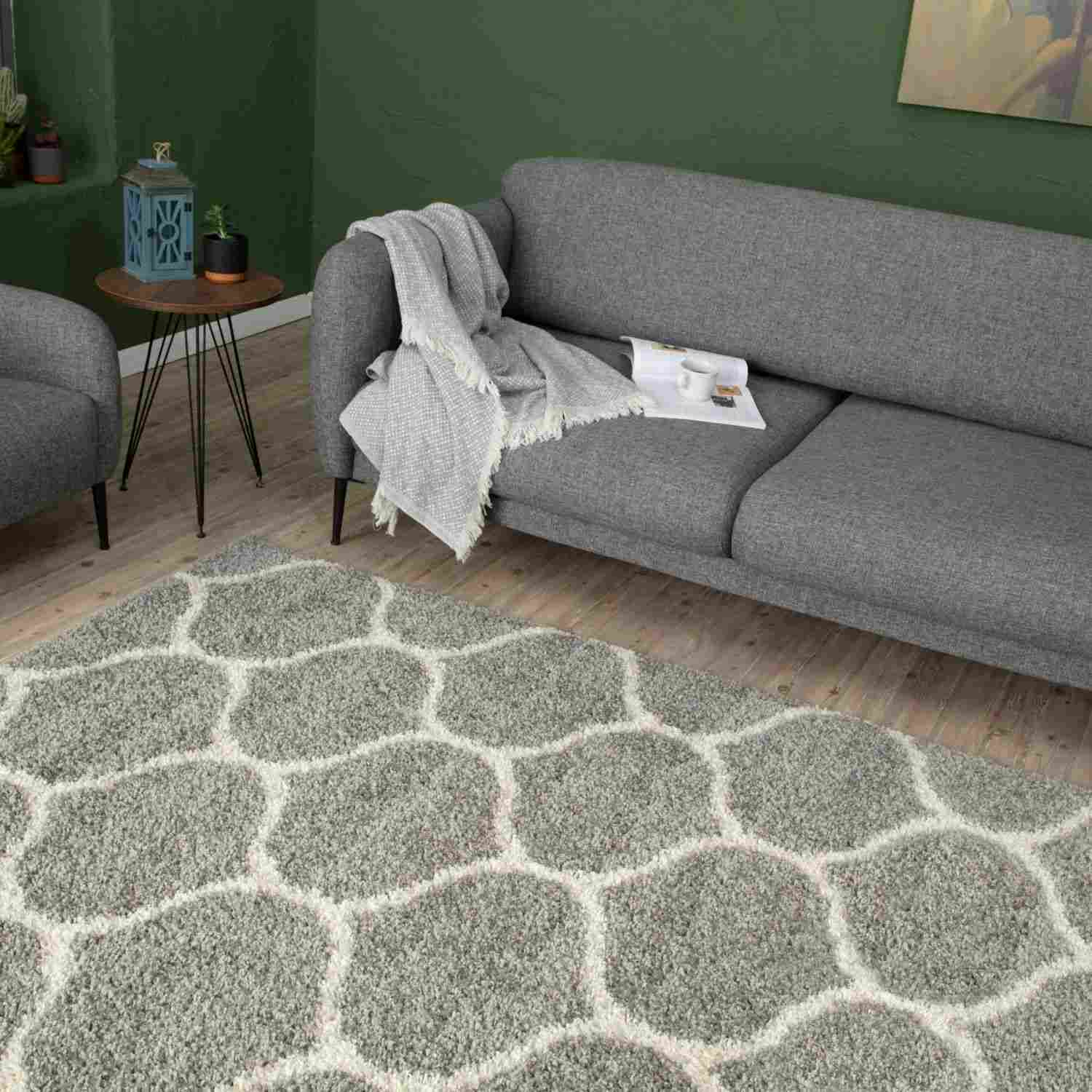 Moroccan Grey Shaggy Rug | 610 - PN Home