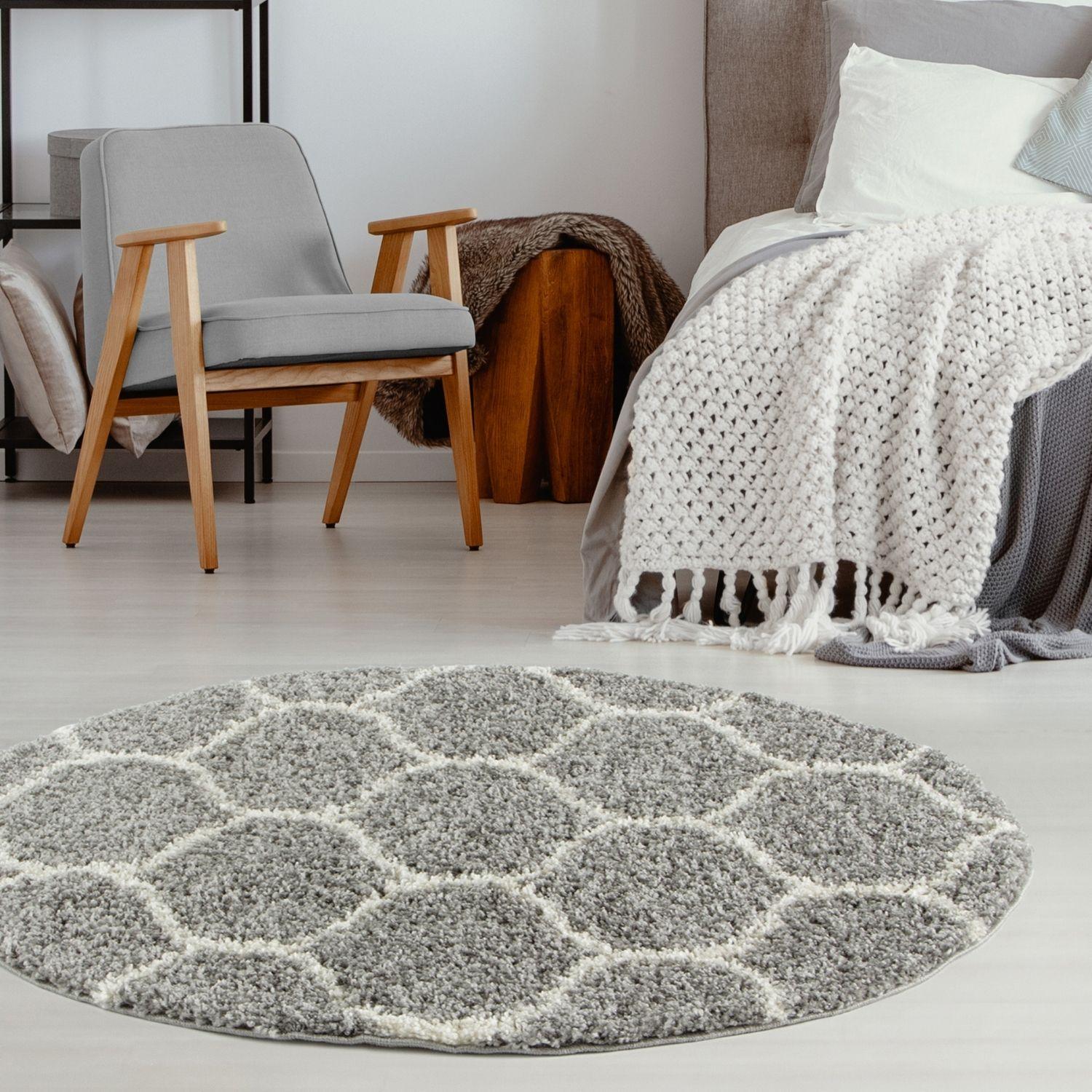 Moroccan Grey Shaggy Rug | 610 - PN Home