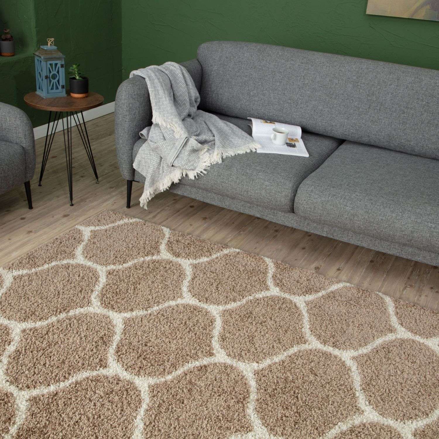 Moroccan Beige Shaggy Rug | 620 - PN Home
