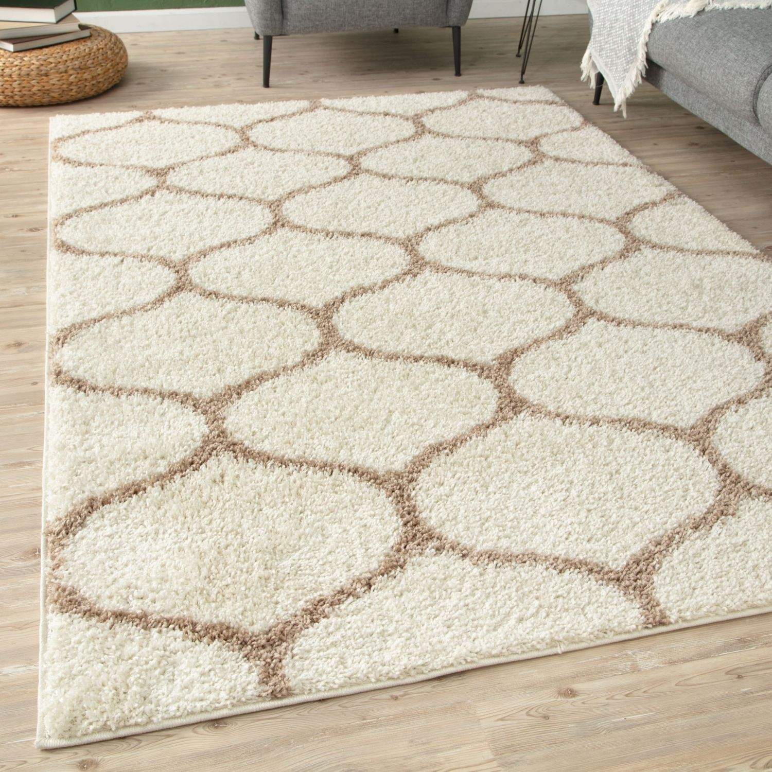 Moroccan Ivory Shaggy Rug | 630 - PN Home