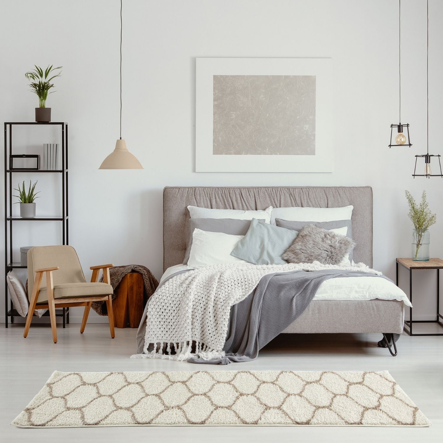 Moroccan Ivory Shaggy Rug | 630 - PN Home