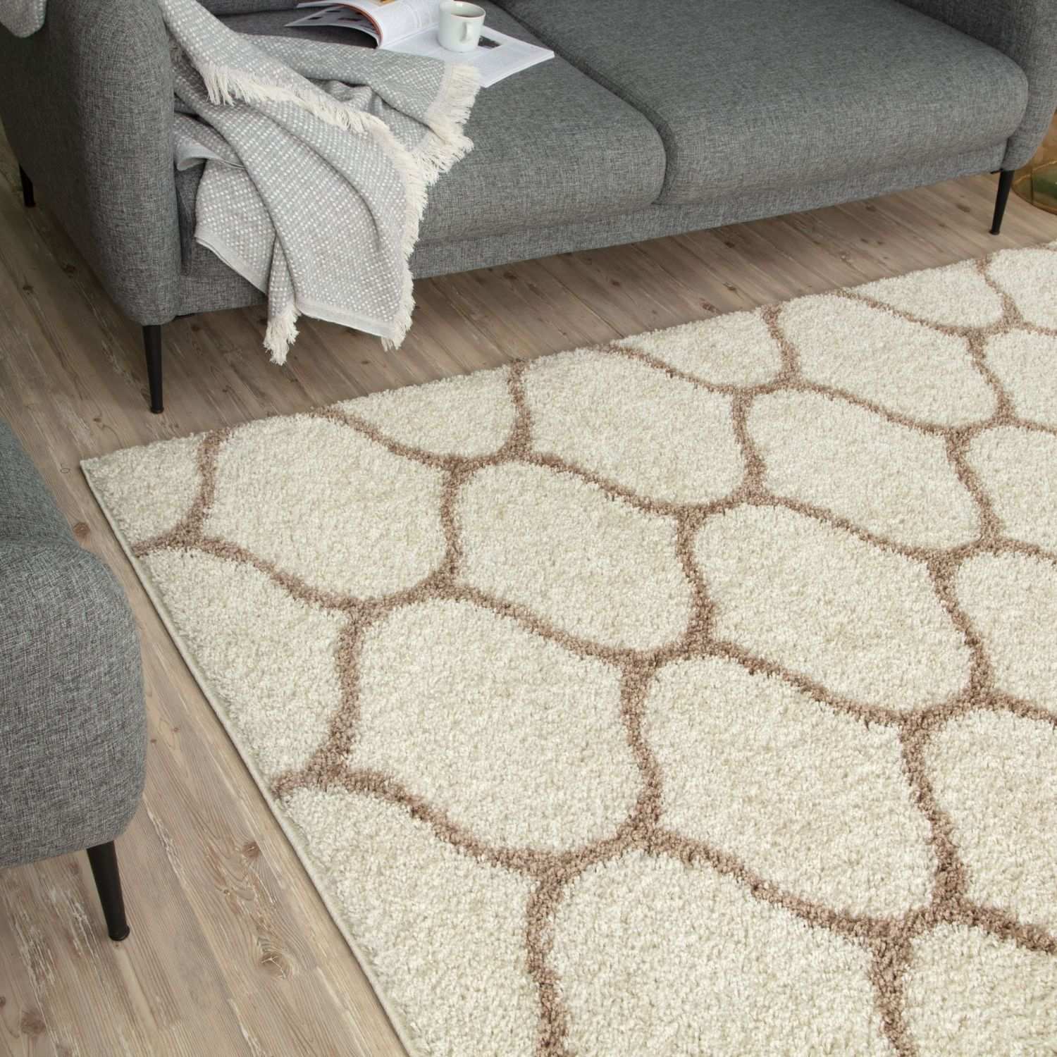 Moroccan Ivory Shaggy Rug | 630 - PN Home