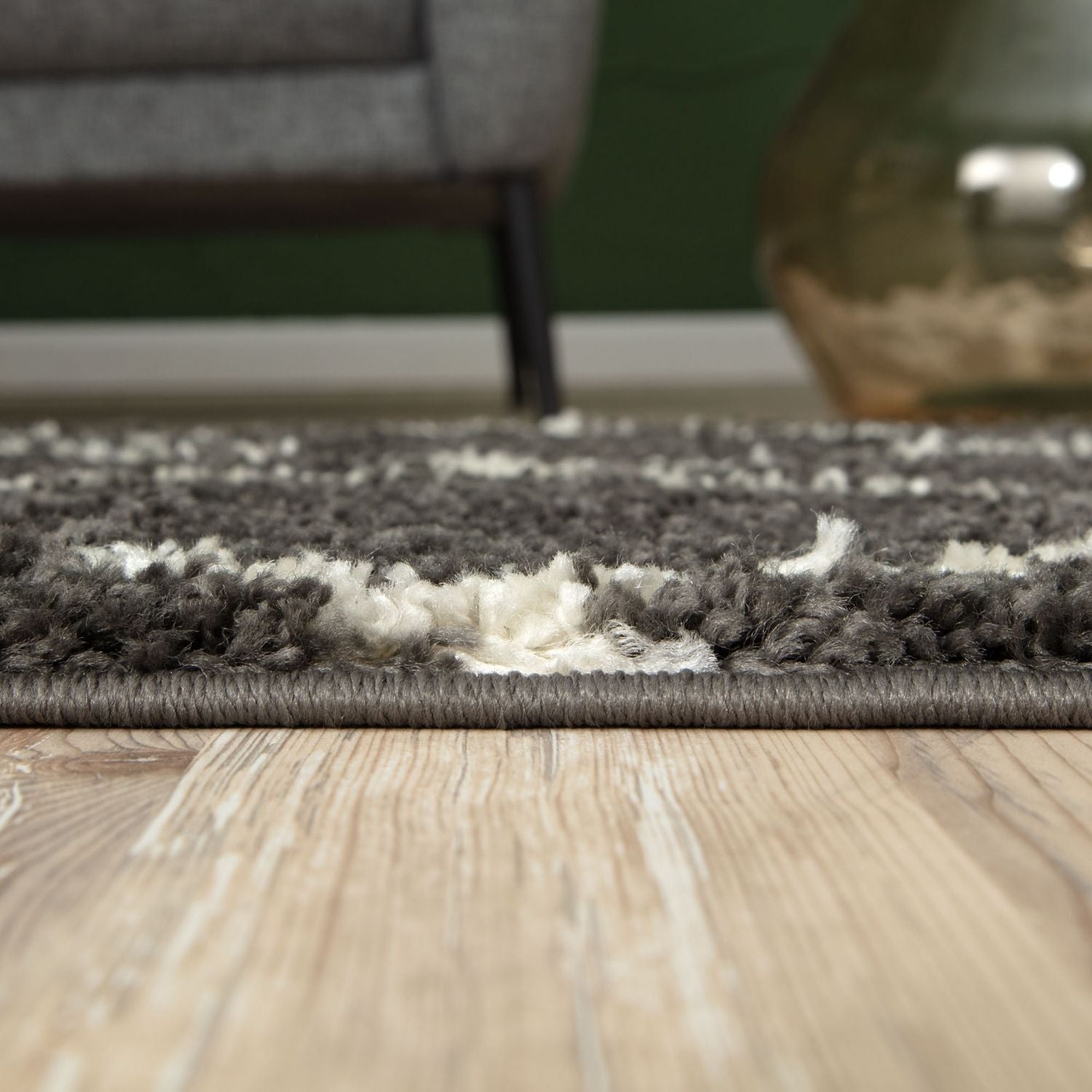 Moroccan Dark Grey Shaggy Rug | 640 - PN Home