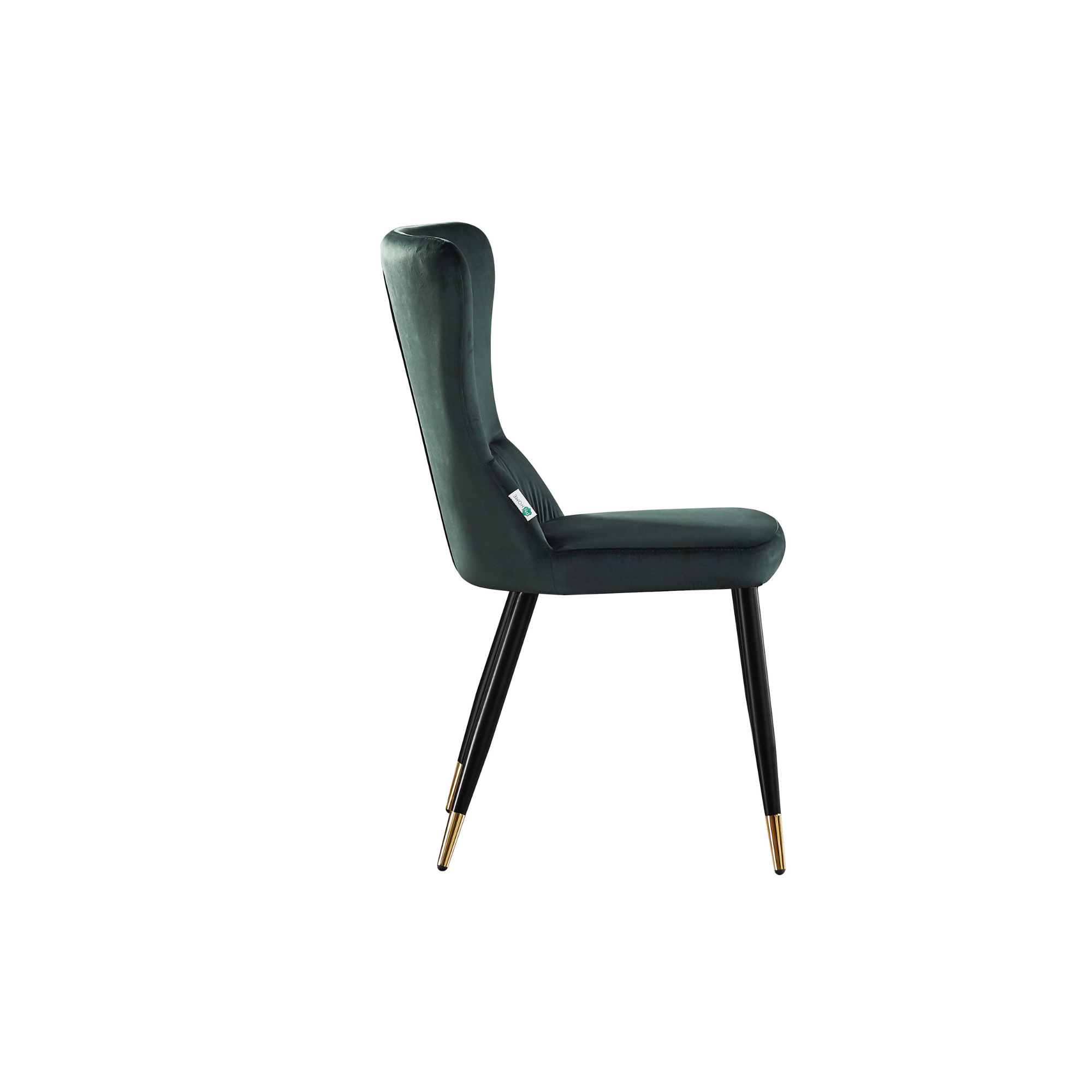 7 Pieces New York Rocco Dining Set - a Walnut Rectangular Dining Table and Set of 6 Green Dining Chairs