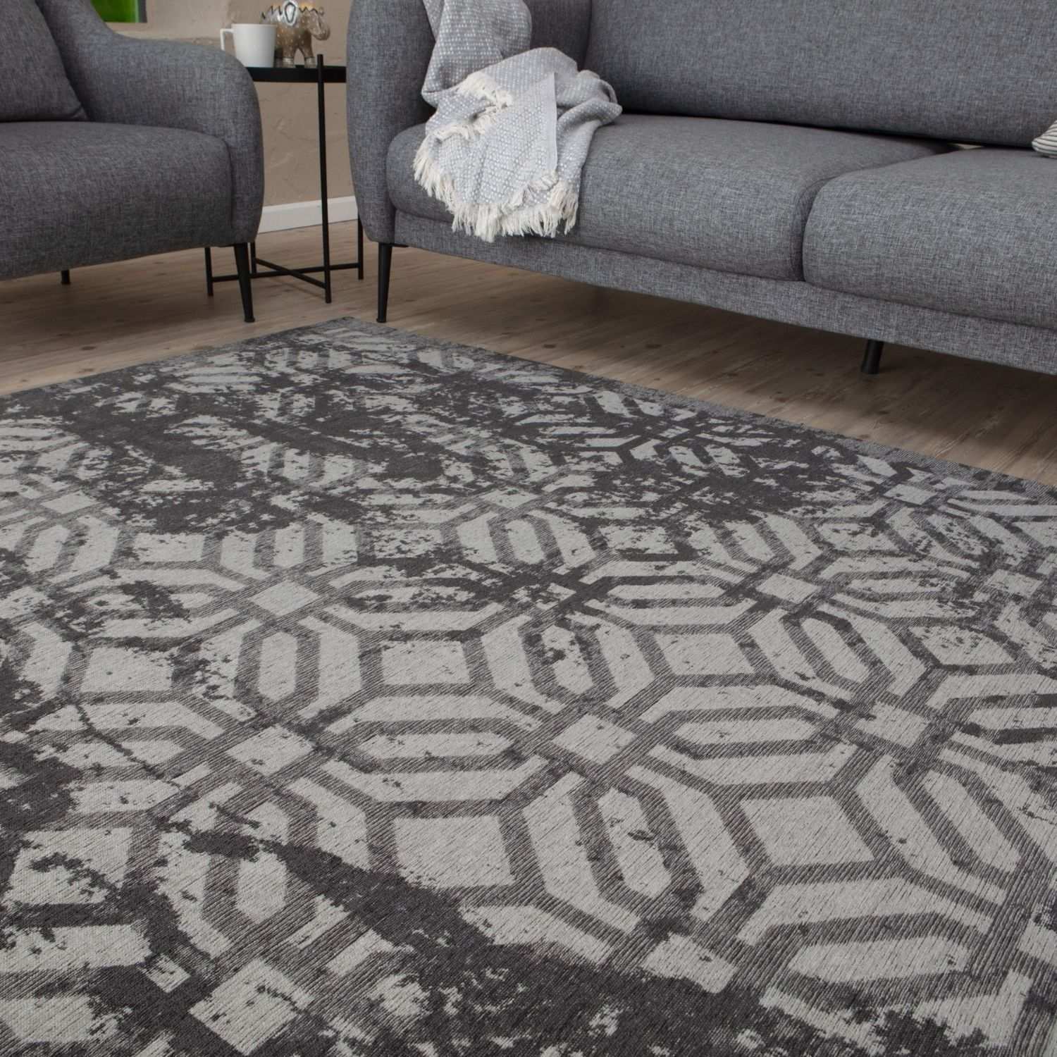 Washable Rug Carina Black | 6930B - PN Home